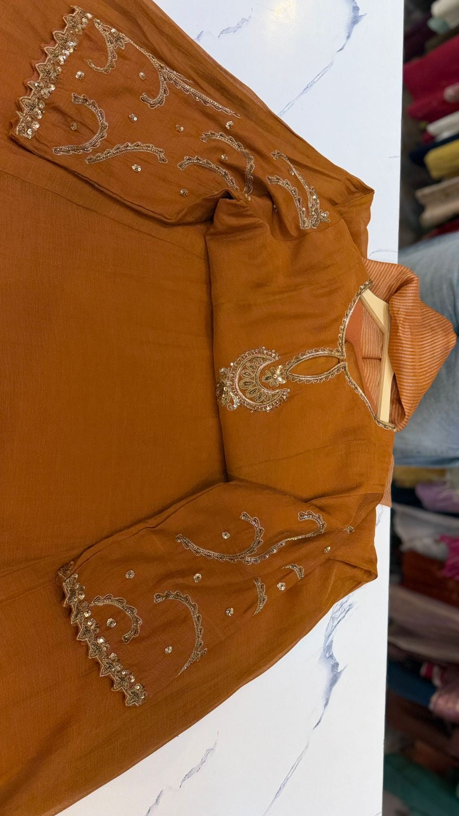 A Fine Line of Gold – Mul Chanderi Suit Set