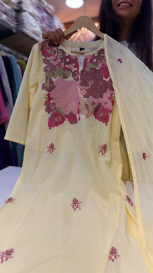 Gulrang Series —Cross Stitched Suit Set