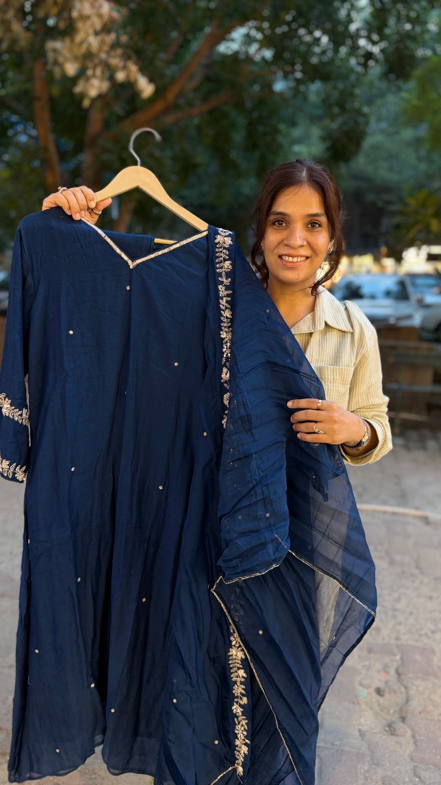 Starlit Grace Mul Chanderi