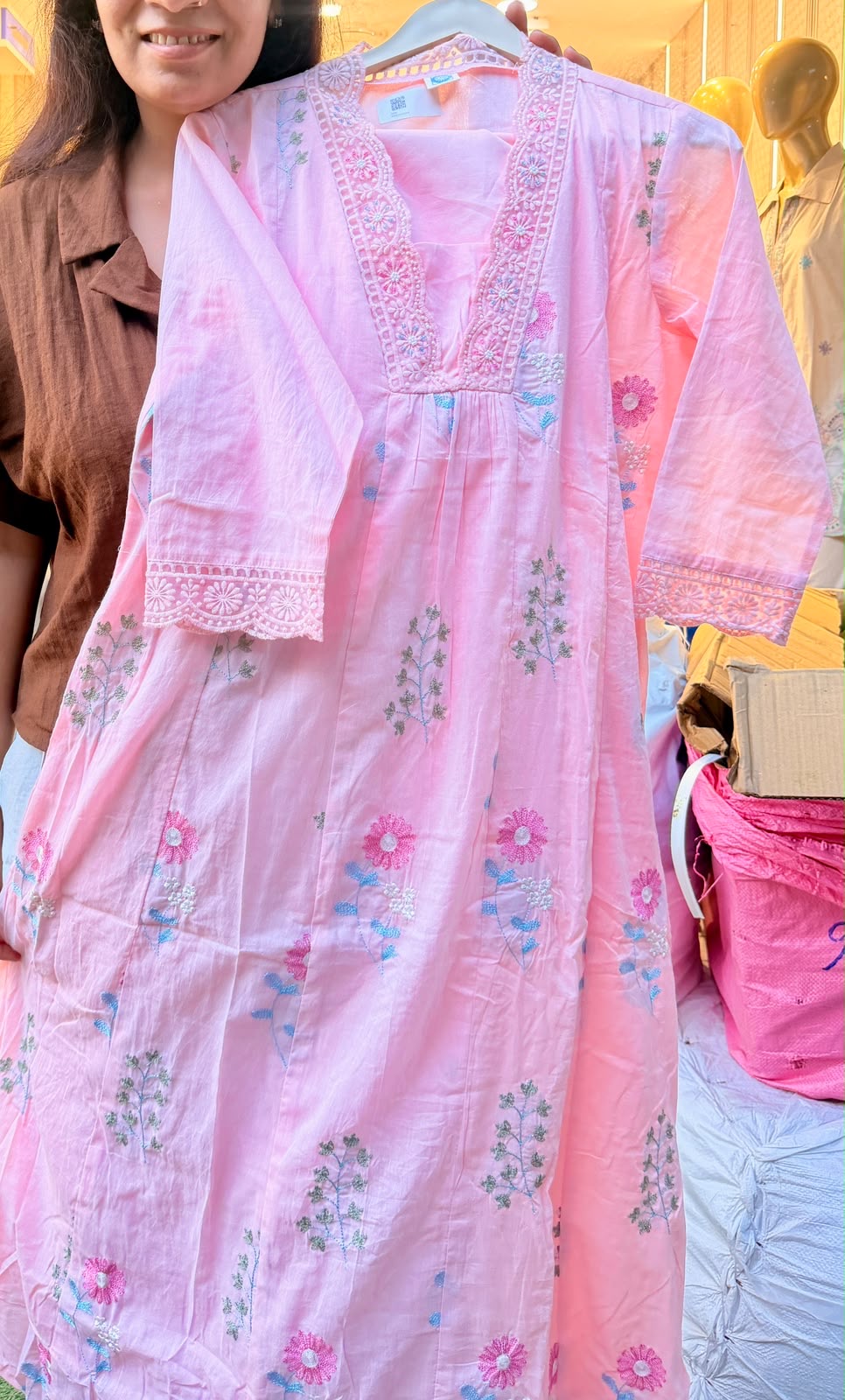 Sunlit Blossom Mul Cotton Kurta Pant