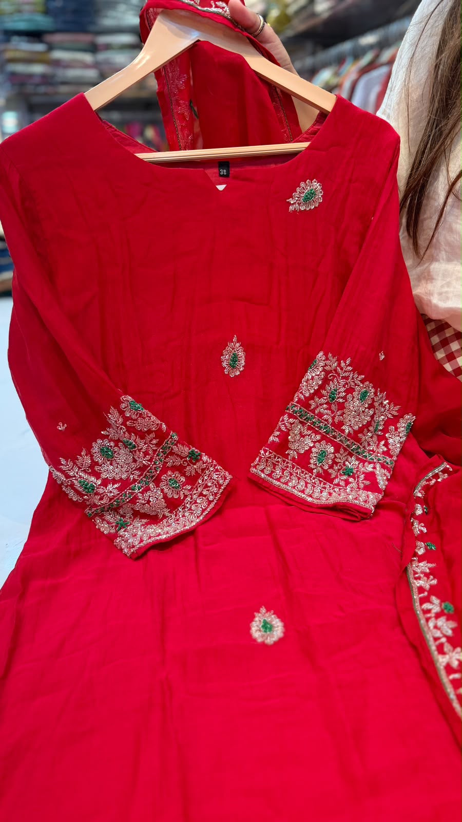 A Little Sparkle, A Lot of Charm – Embroidered Mul Chanderi Set ✨