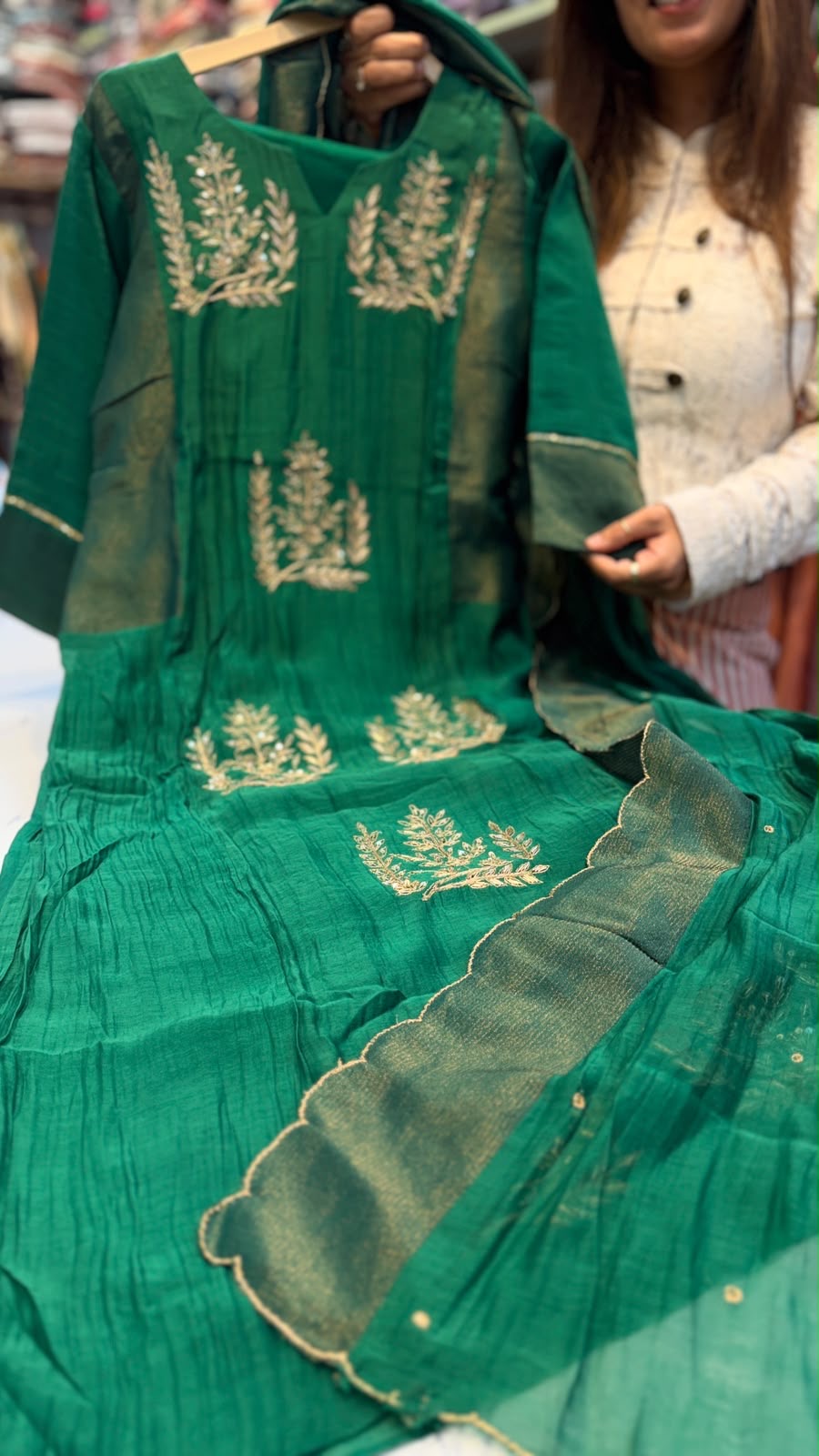 Botanical Alchemy – Mul Chanderi Suit Set