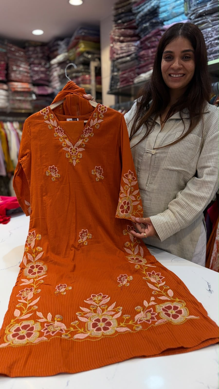 A Garden Set Ablaze – Embroidered Suit Set