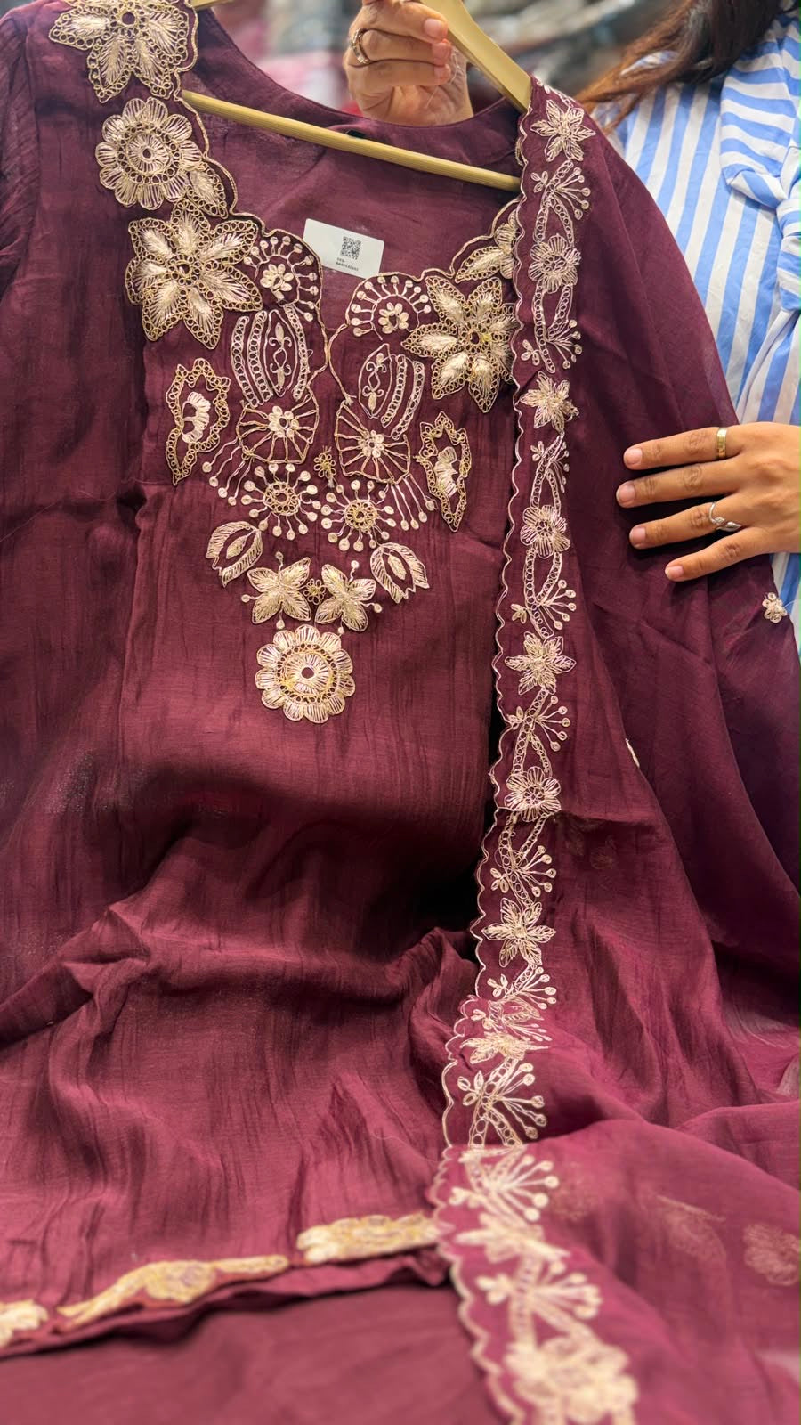 The Burgundy Heirloom— Mul Chanderi Royale