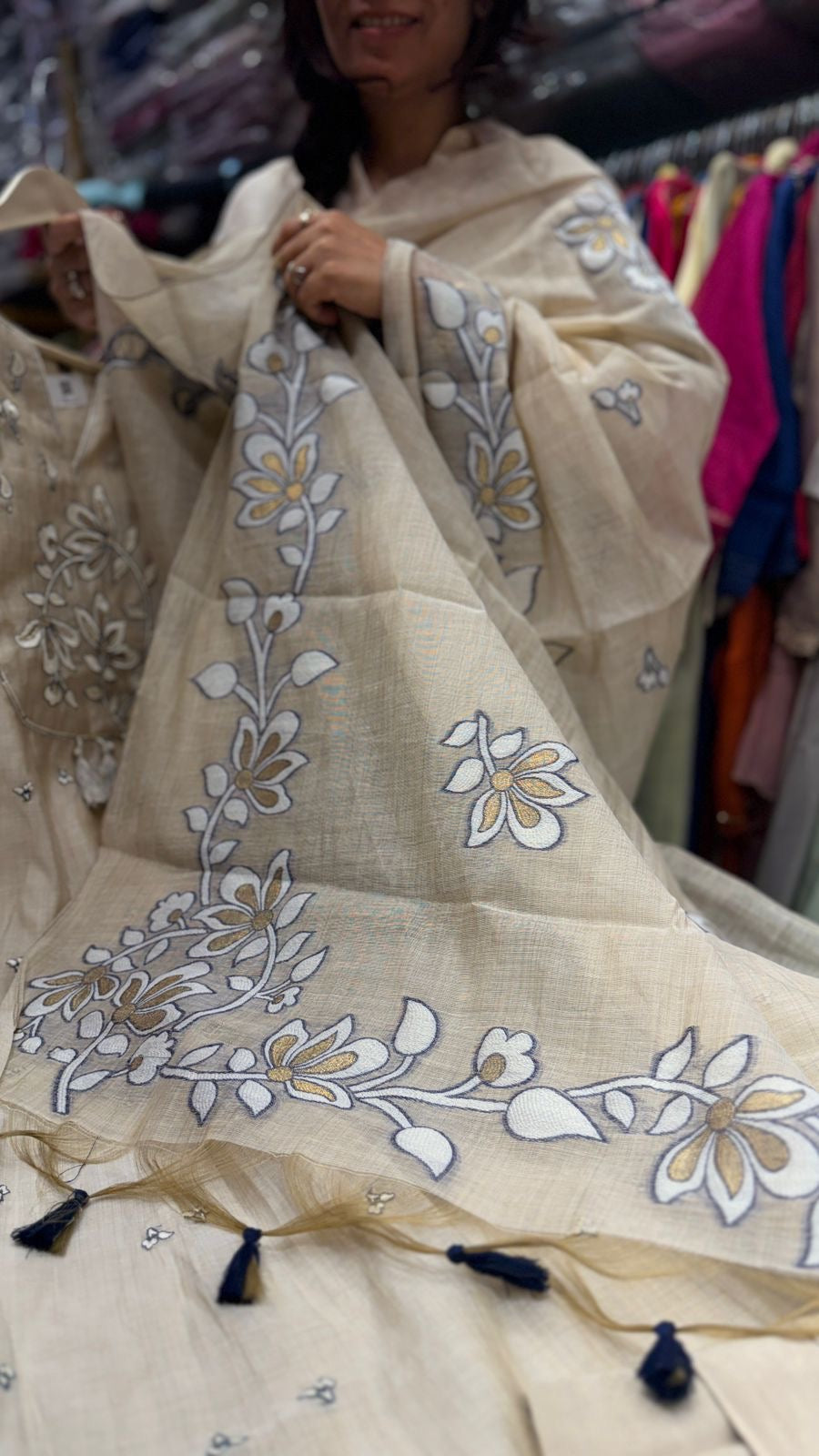 Ivory Gulmarg Mul Chanderi Set ~ Luxe