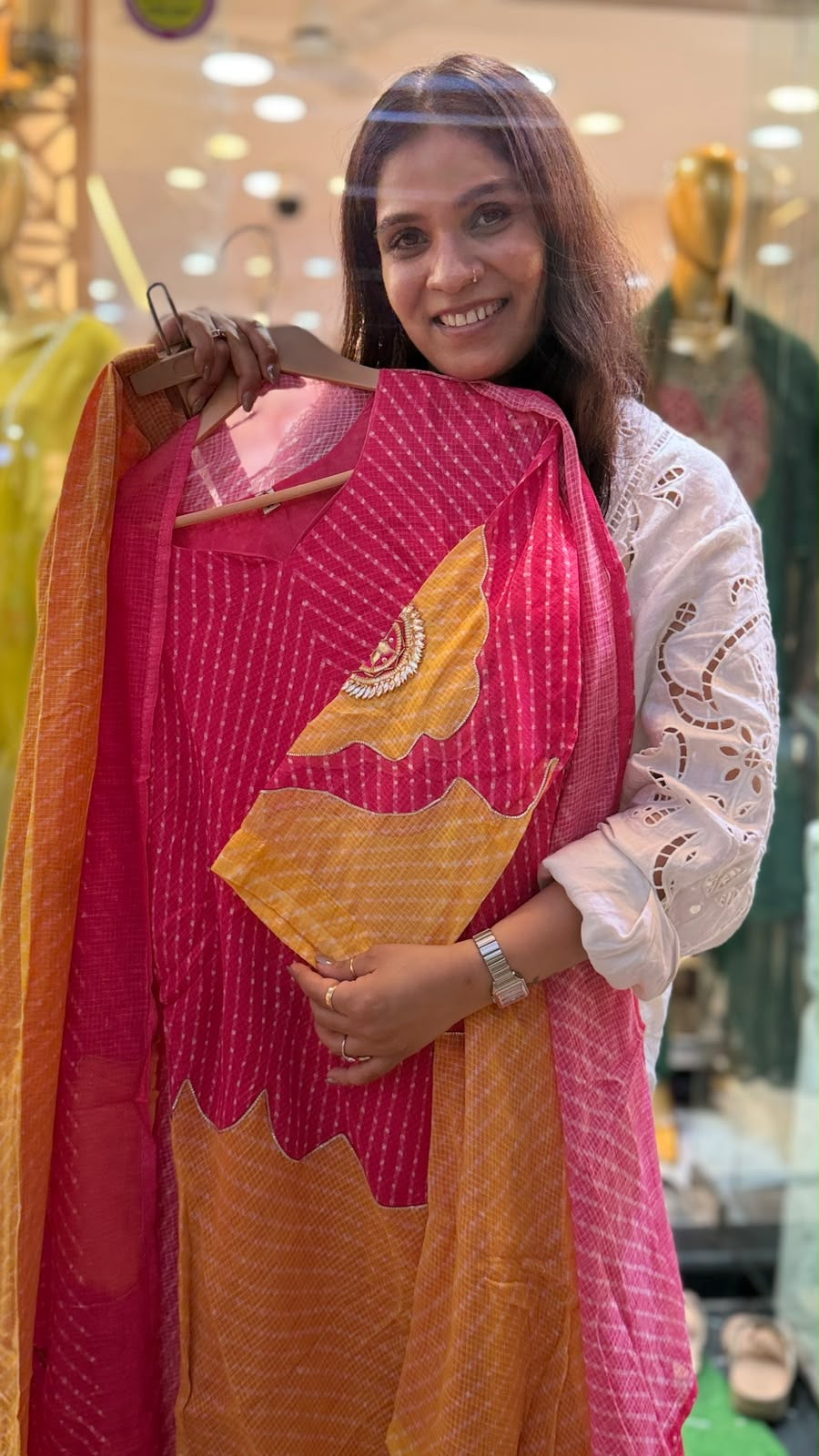 The Colour Detour – Banarasi Kota Doria Farsi Set