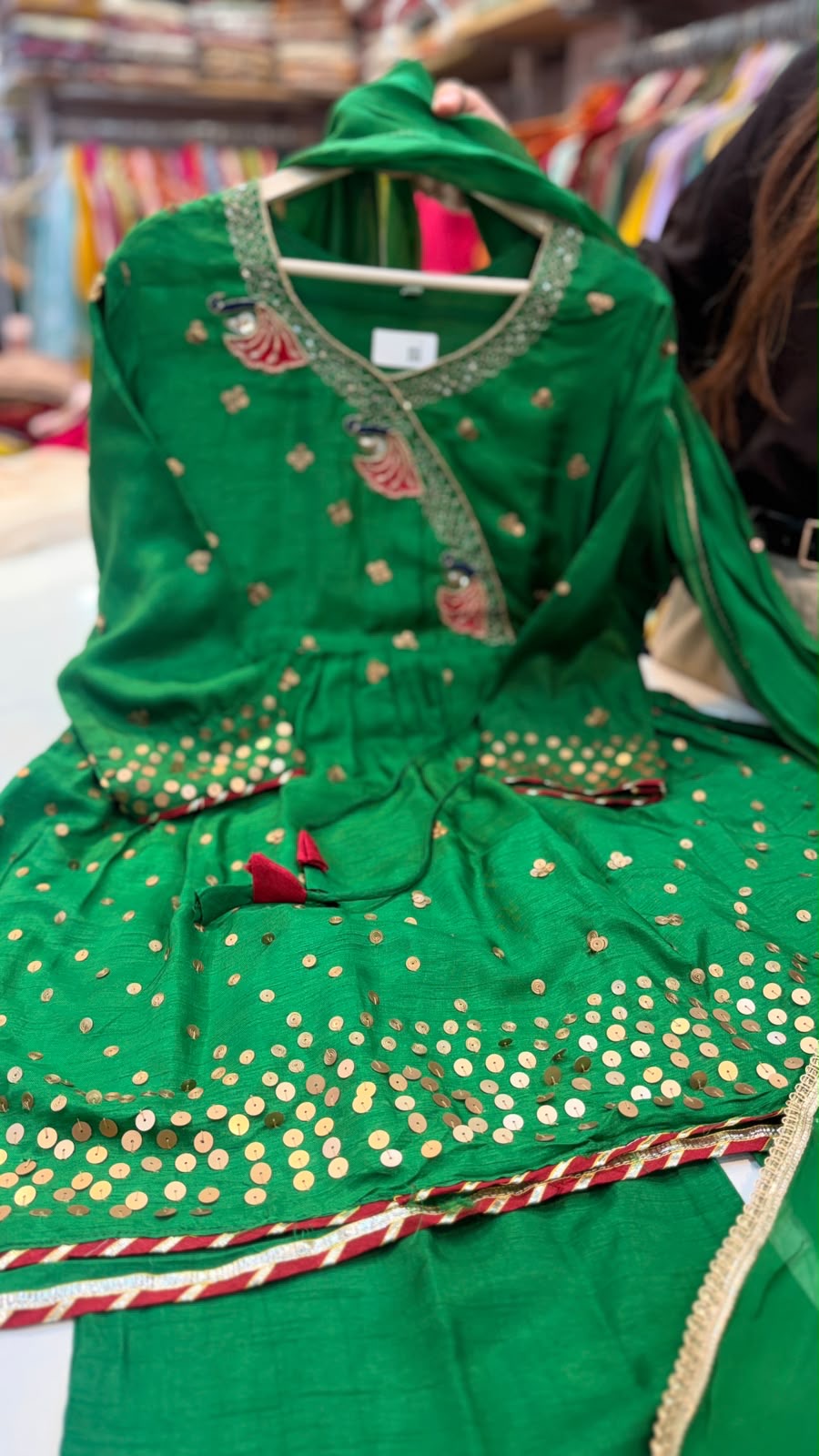 The Peacock Waltz – Festive Angrakha Palazzo Set✨