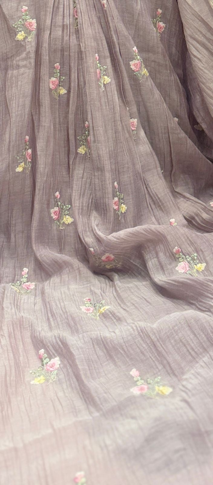 Misted Rose Mul Chanderi Suit Set