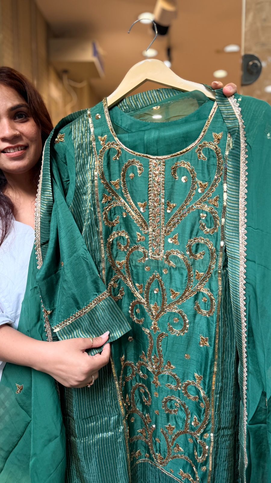 Zariya Noor Mul Chanderi Set