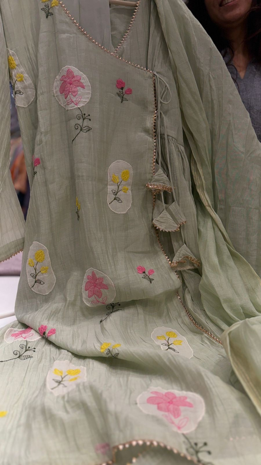 Willow Wrap Angrakha Mul Chanderi Suit Set