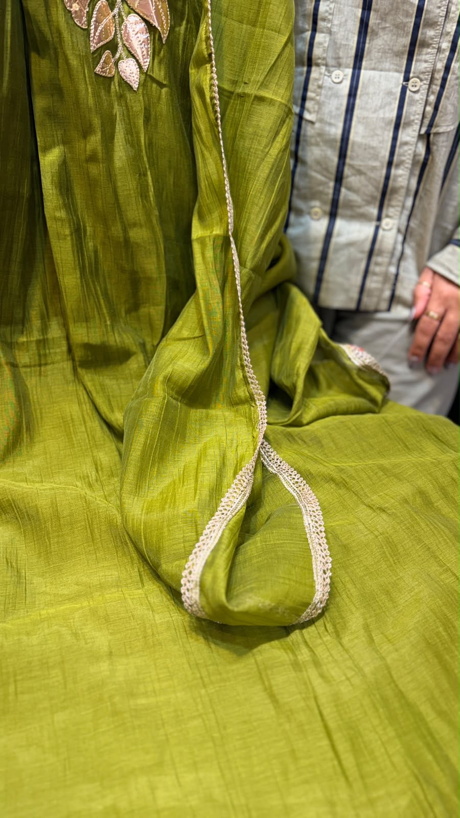 Botanical in Metallic – Mul Chanderi Suit Set