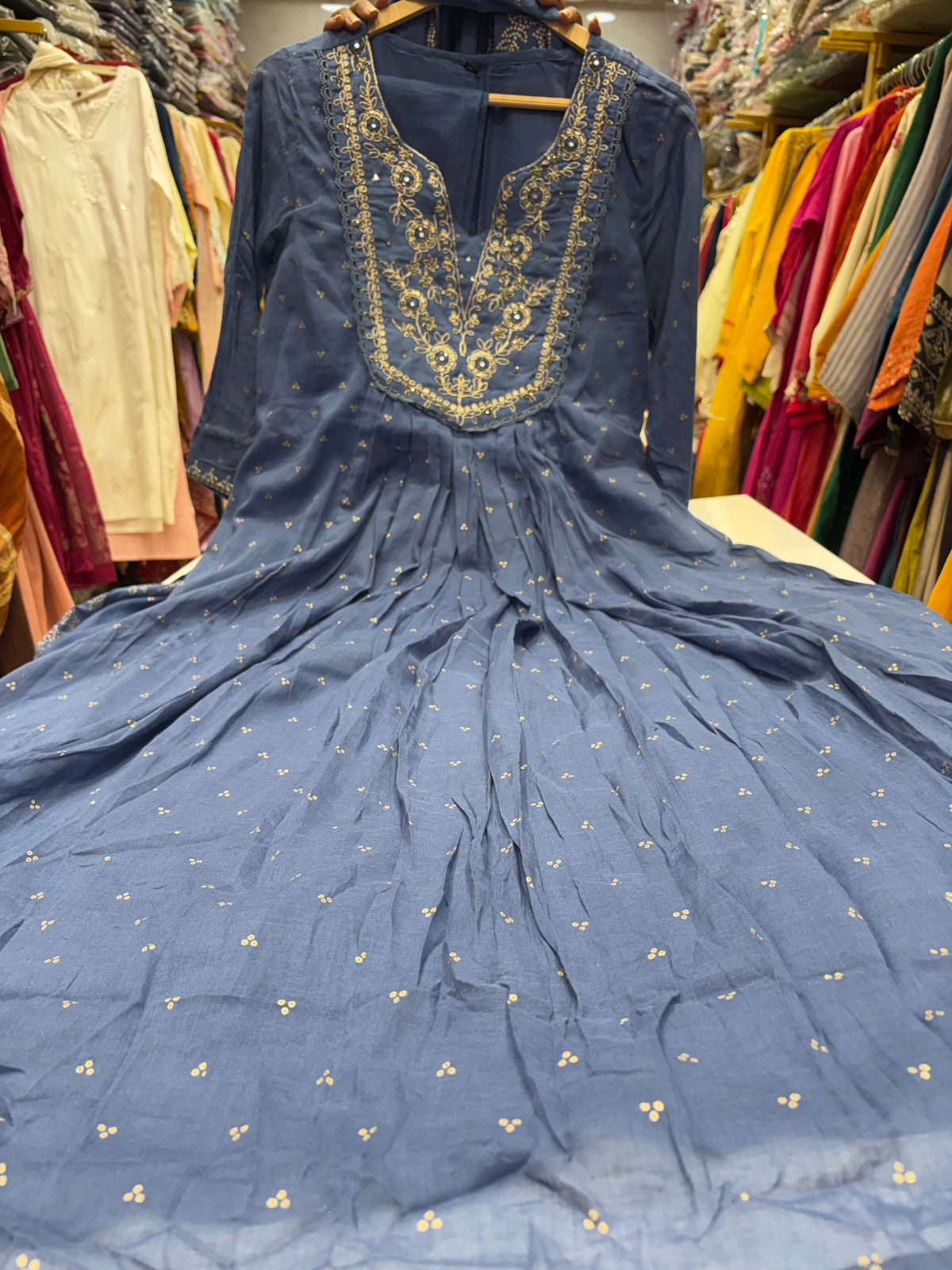 The Golden Silhouette – Embroidered Flared Suit Set