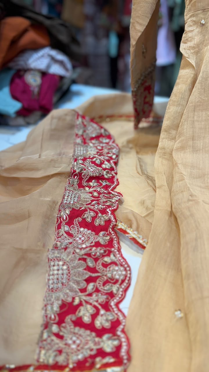 Rosé Royale – Angrakha Mul Chanderi Suit Set