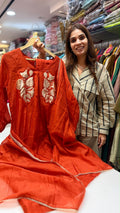 Botanical in Metallic – Mul Chanderi Suit Set