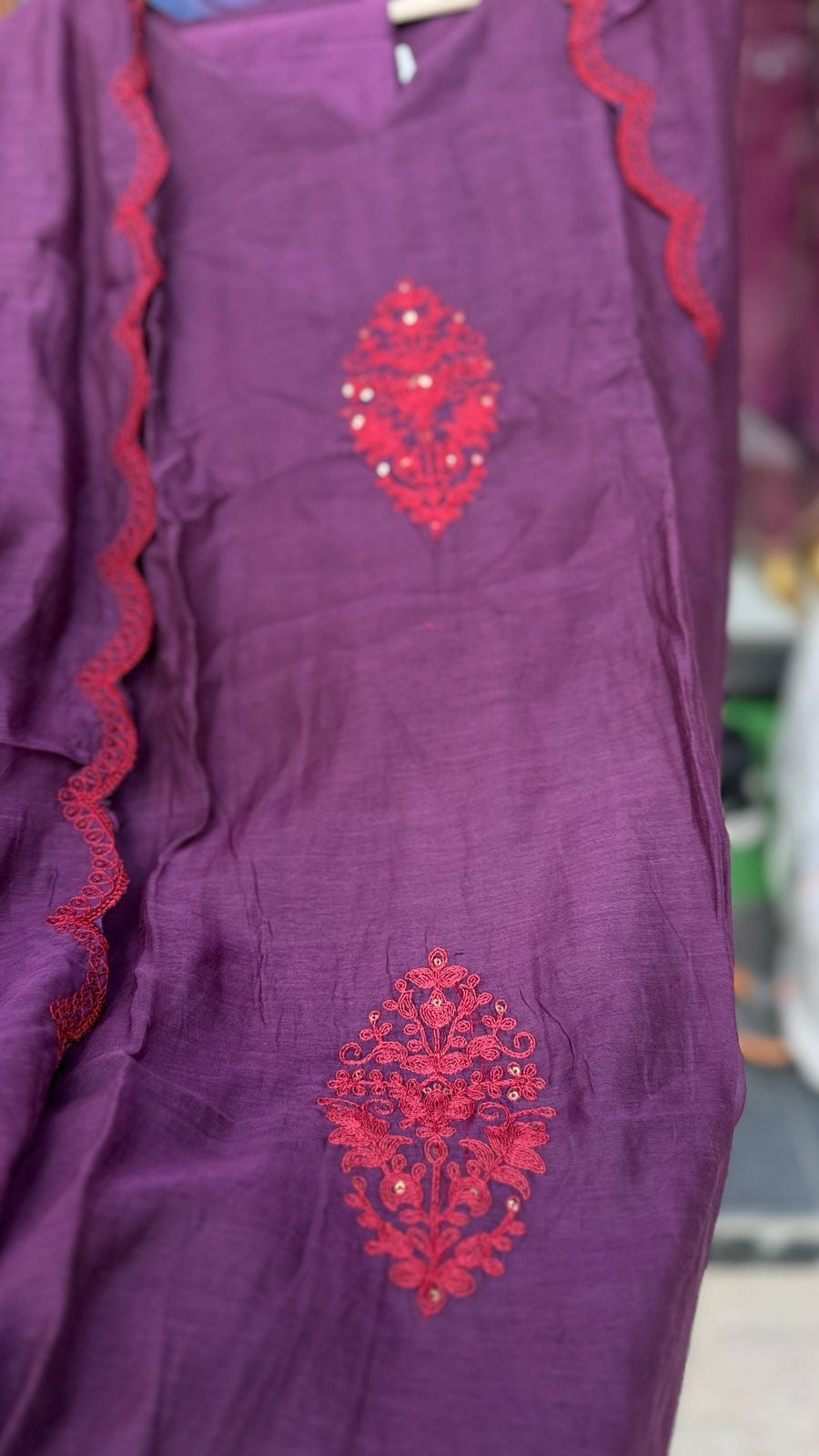 The Colour Correspondence – Mul Chanderi Suit Set