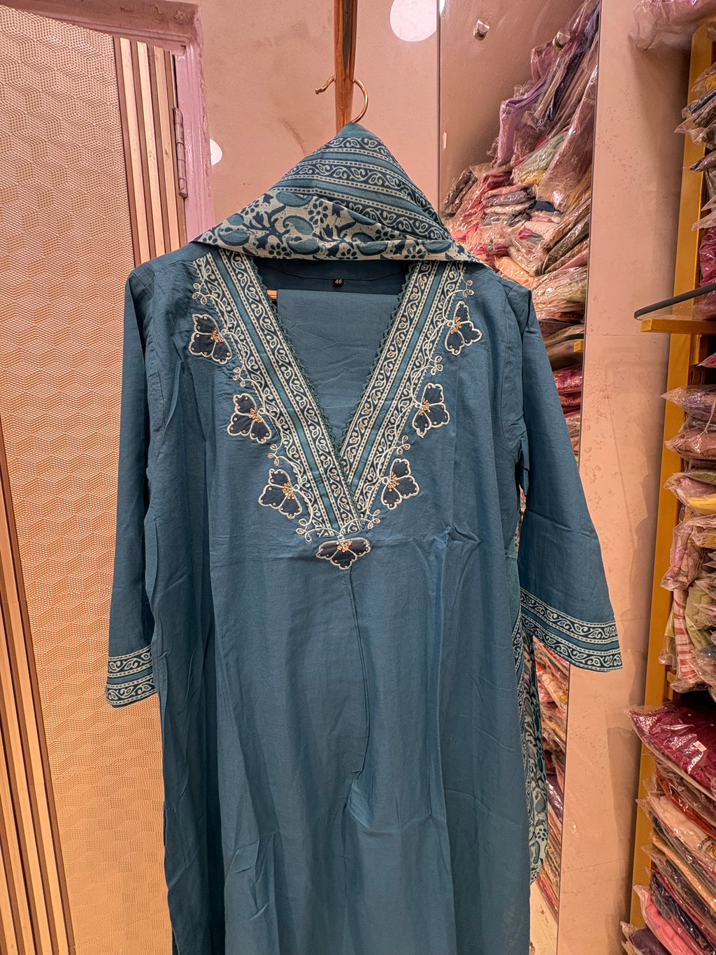 Where Butterflies Meet Blue – Embroidered Suit Set
