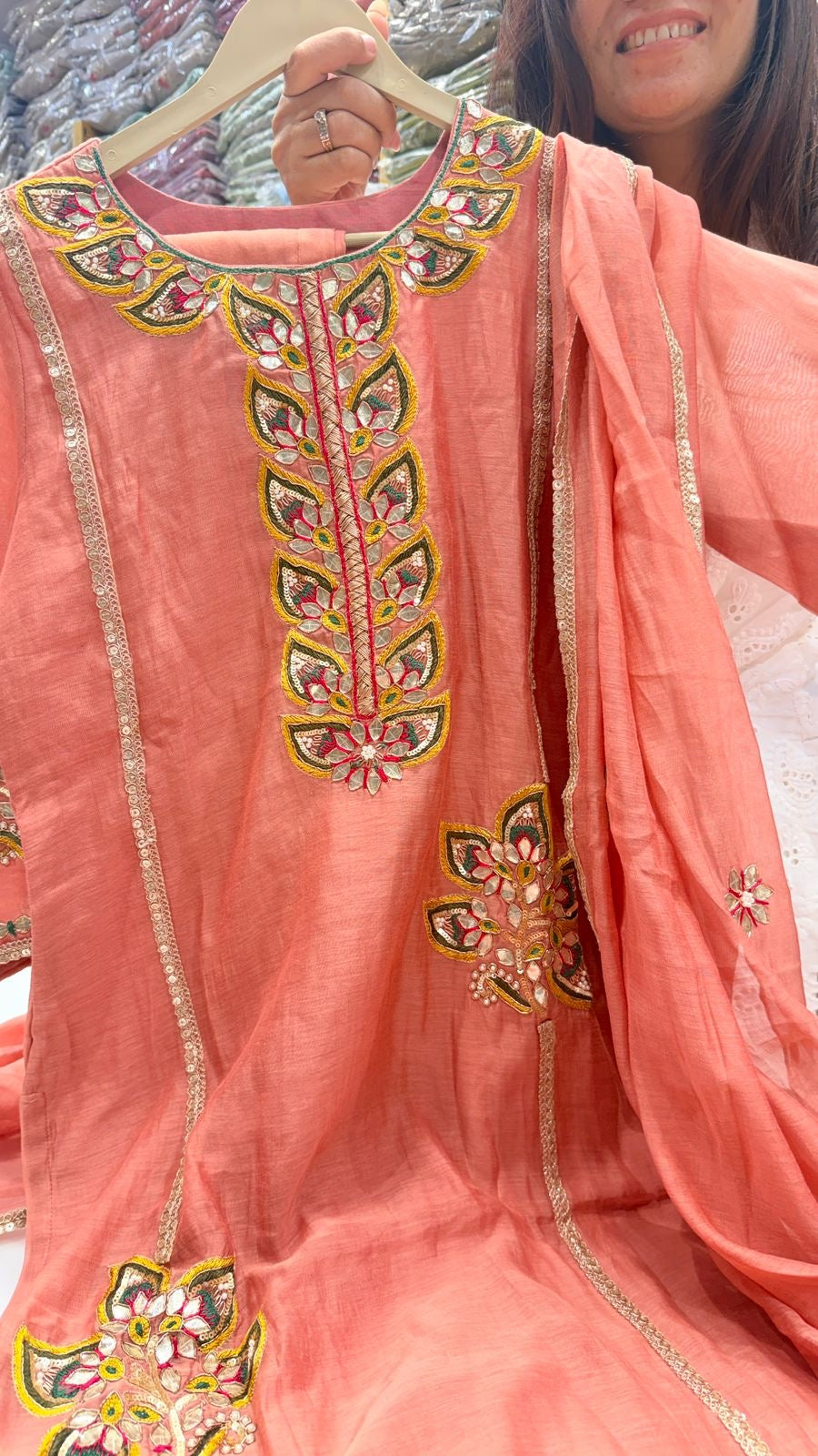 Gilded Petal Mul Chanderi ~ Super Luxe