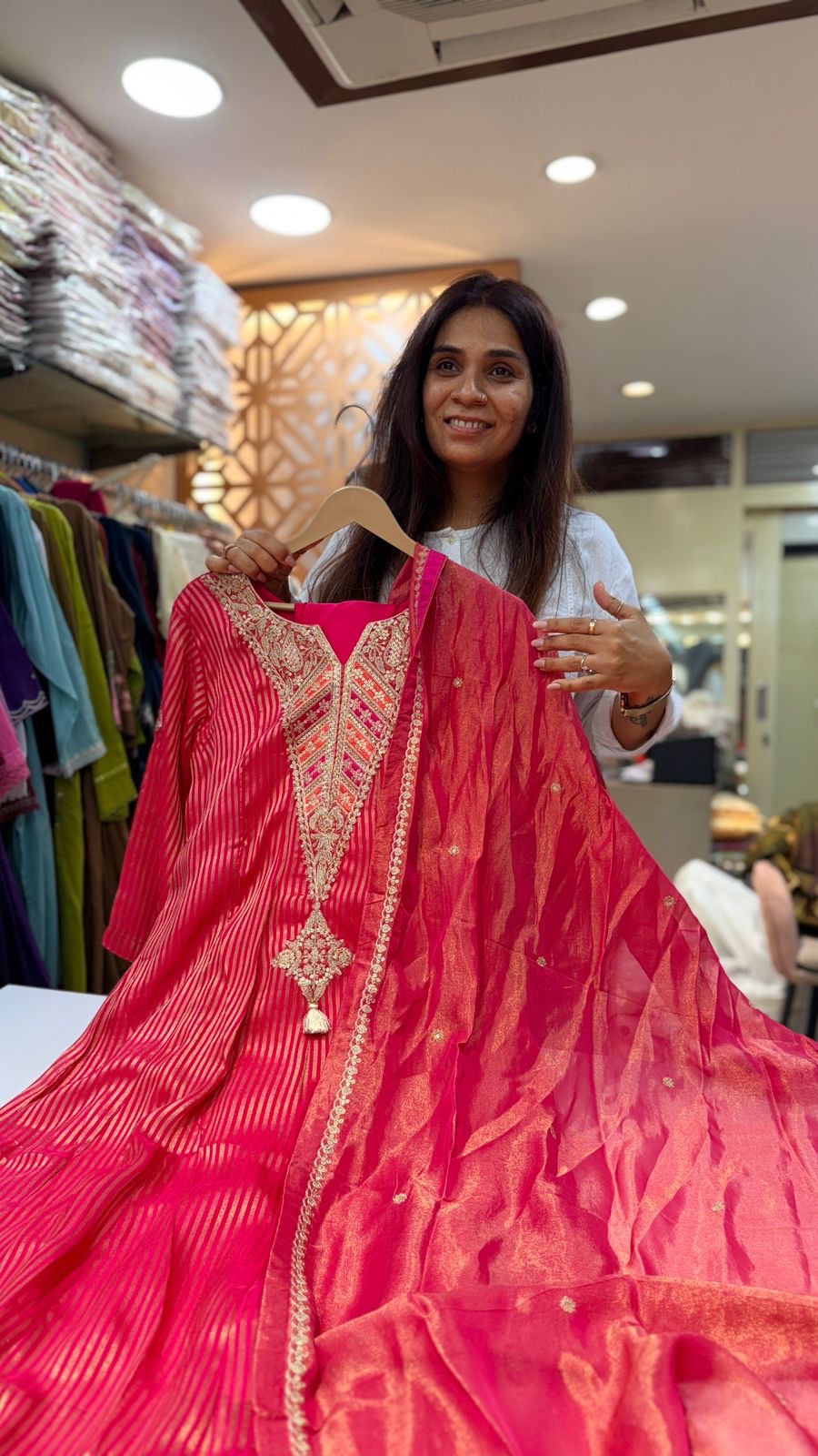 Rani Gulnaar Zari Suit Set