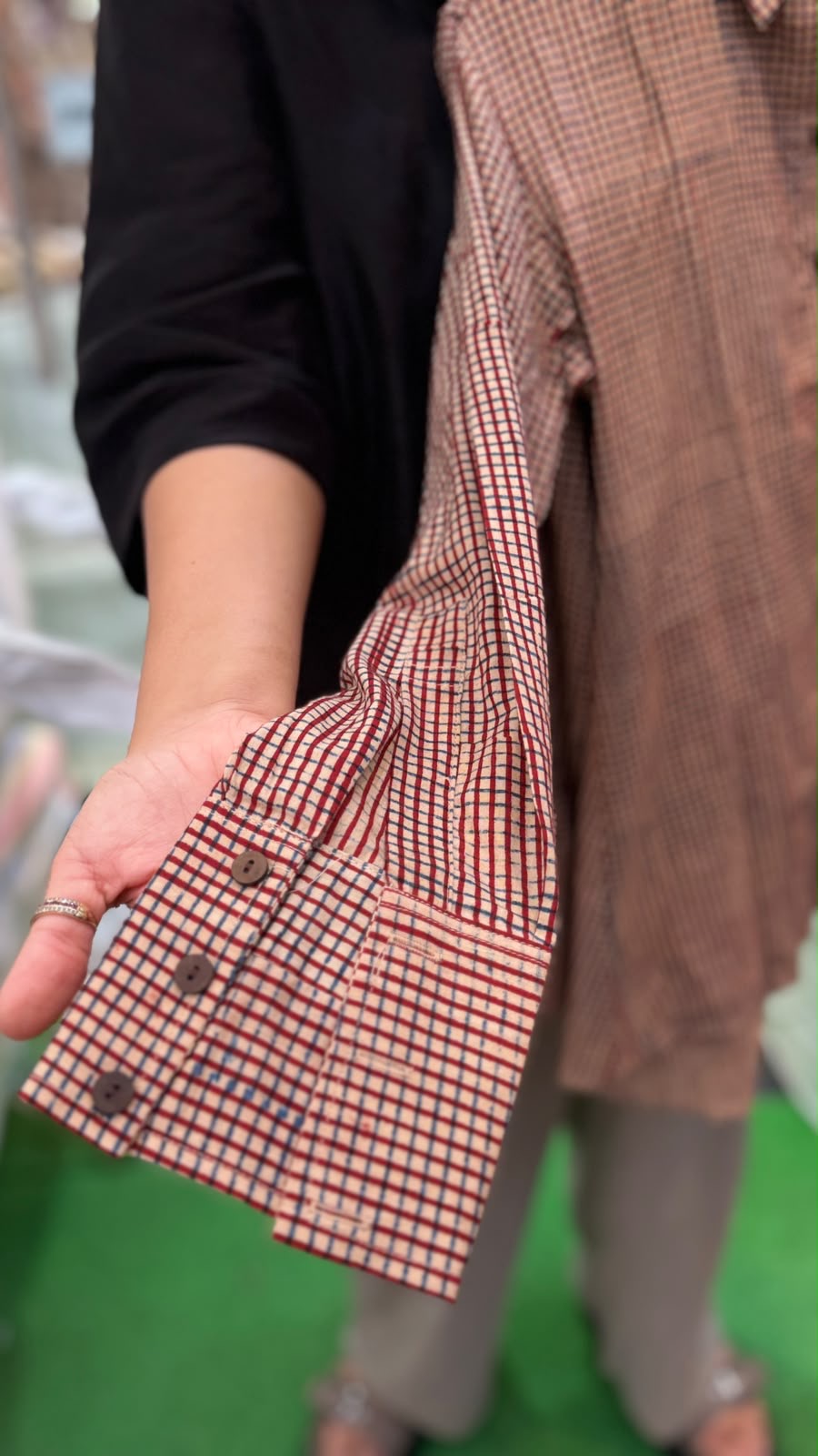 Bordeaux Grid Cotton Shirt