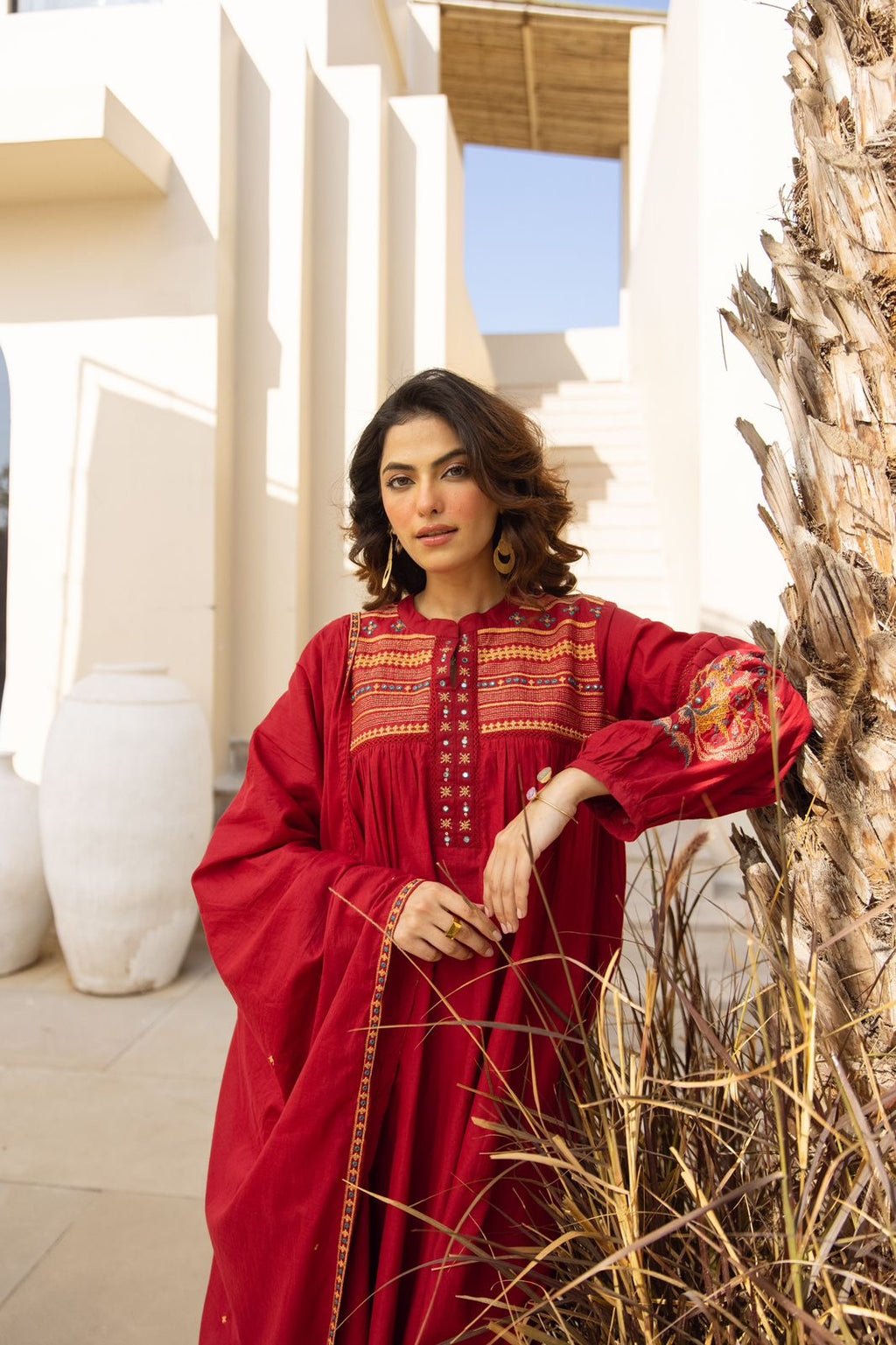 Crimson Noor Embroidered Suit Set