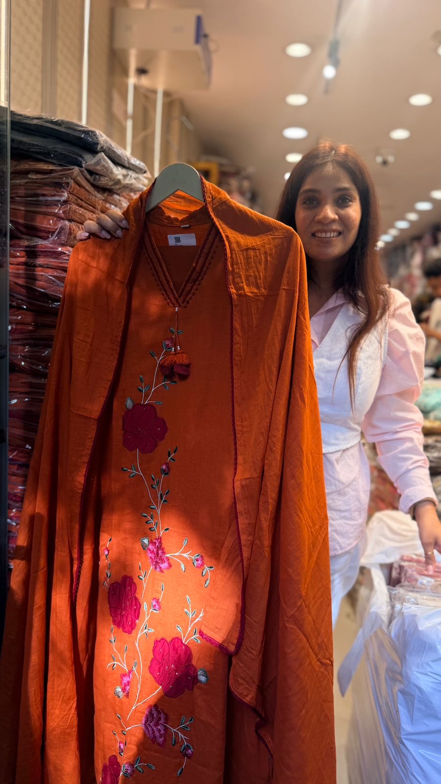 Rust Grace Mul Cotton Suit Set