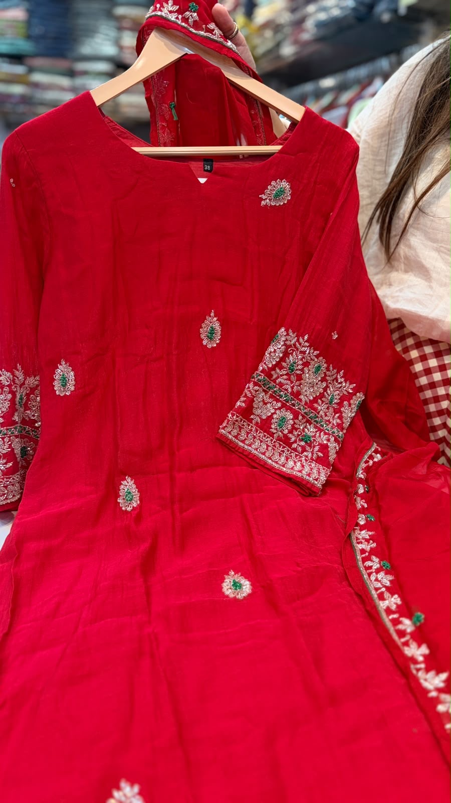 A Little Sparkle, A Lot of Charm – Embroidered Mul Chanderi Set ✨