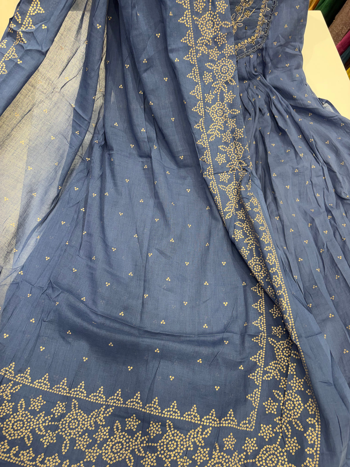 The Golden Silhouette – Embroidered Flared Suit Set