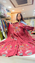 Pink Floral Embroidered Anarkali