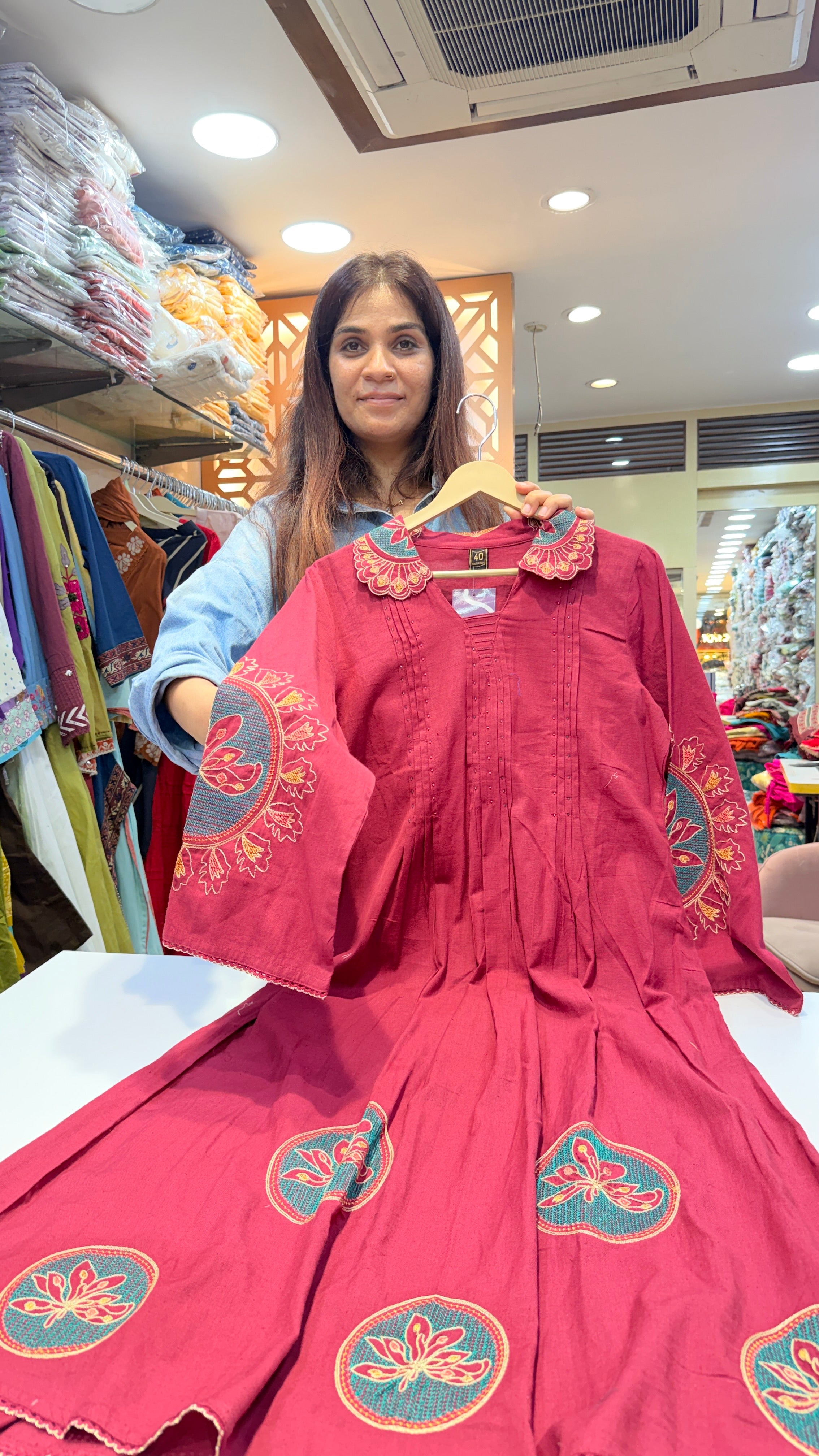 Majenta Pink Cotton Kurta pant