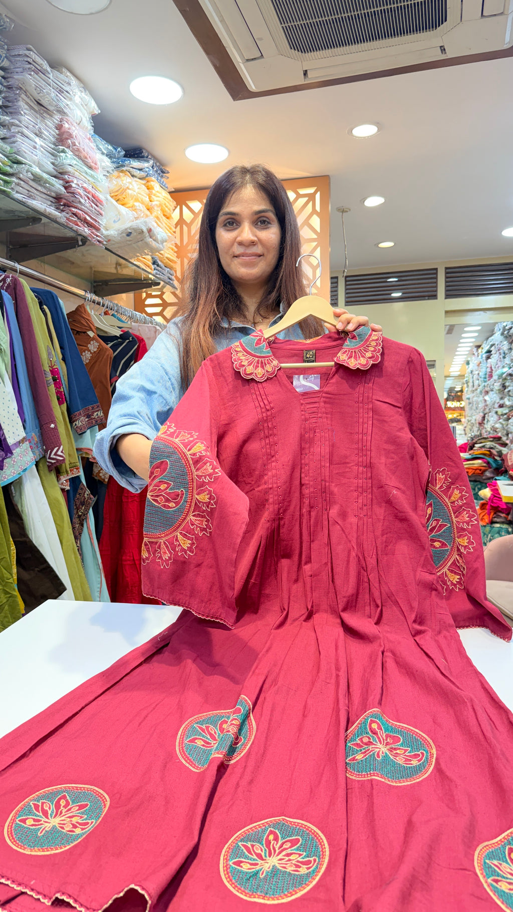 Majenta Pink Cotton Kurta pant