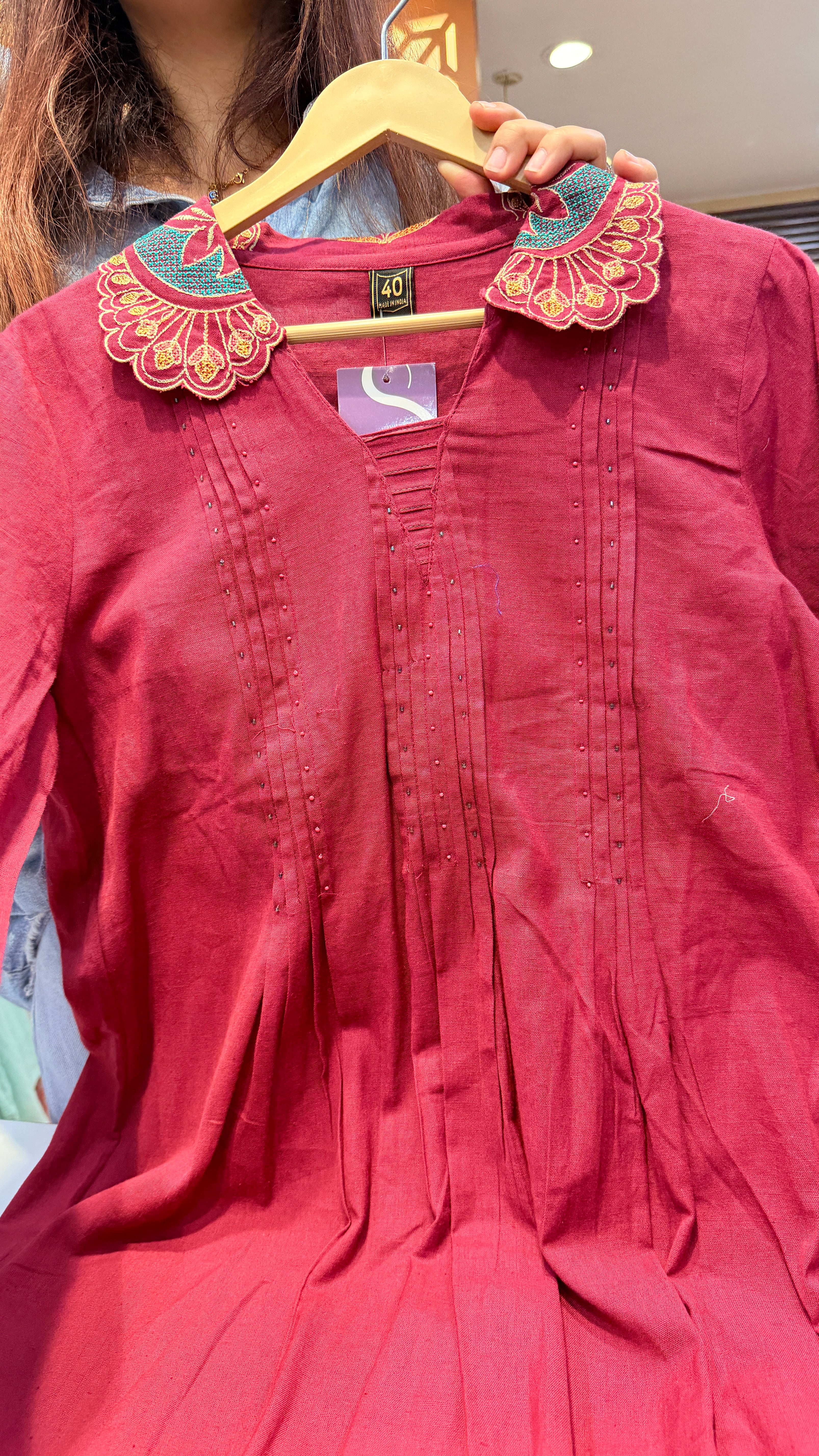 Majenta Pink Cotton Kurta pant