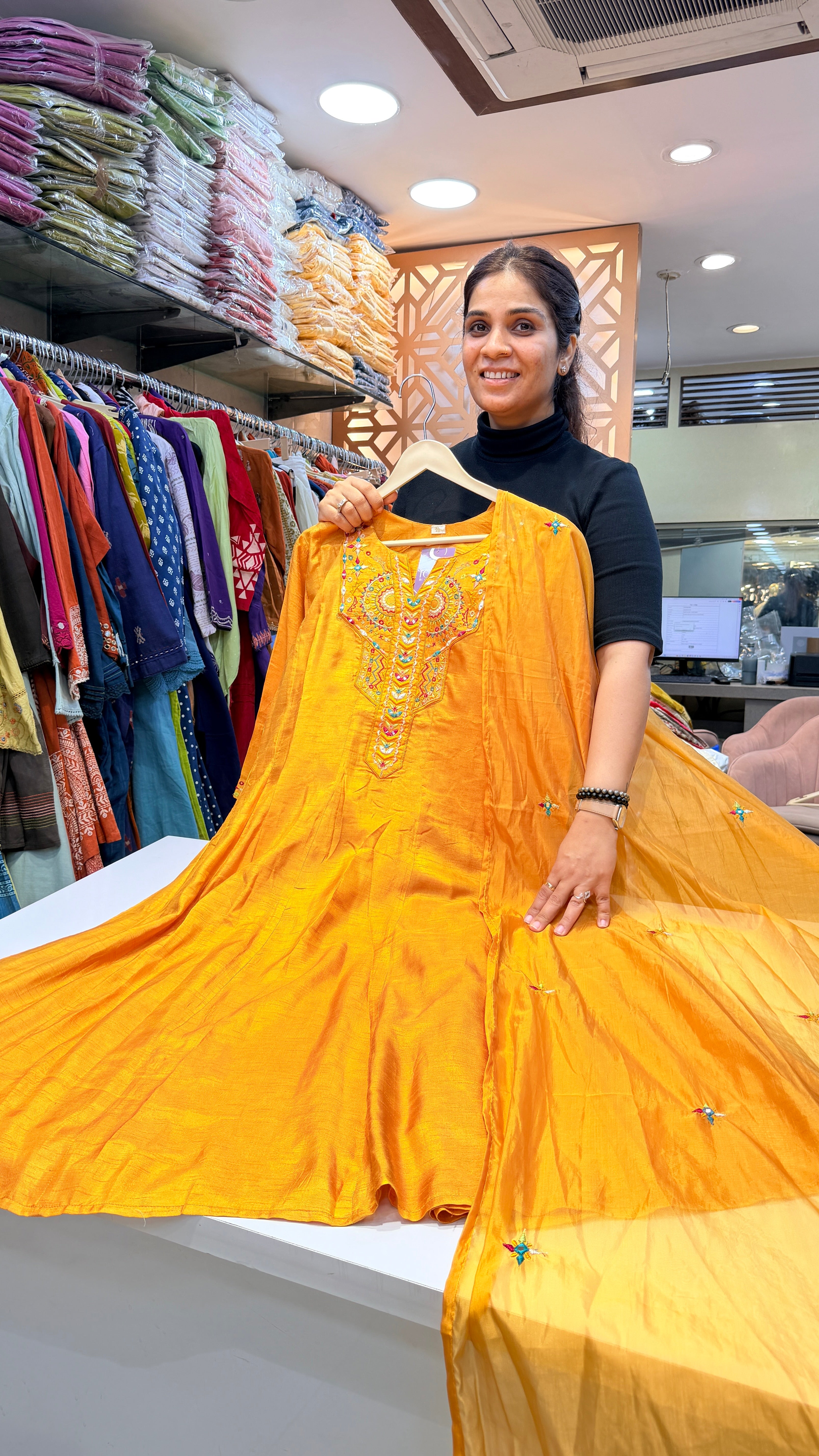Sunshine Yellow Embroidered Suit Set