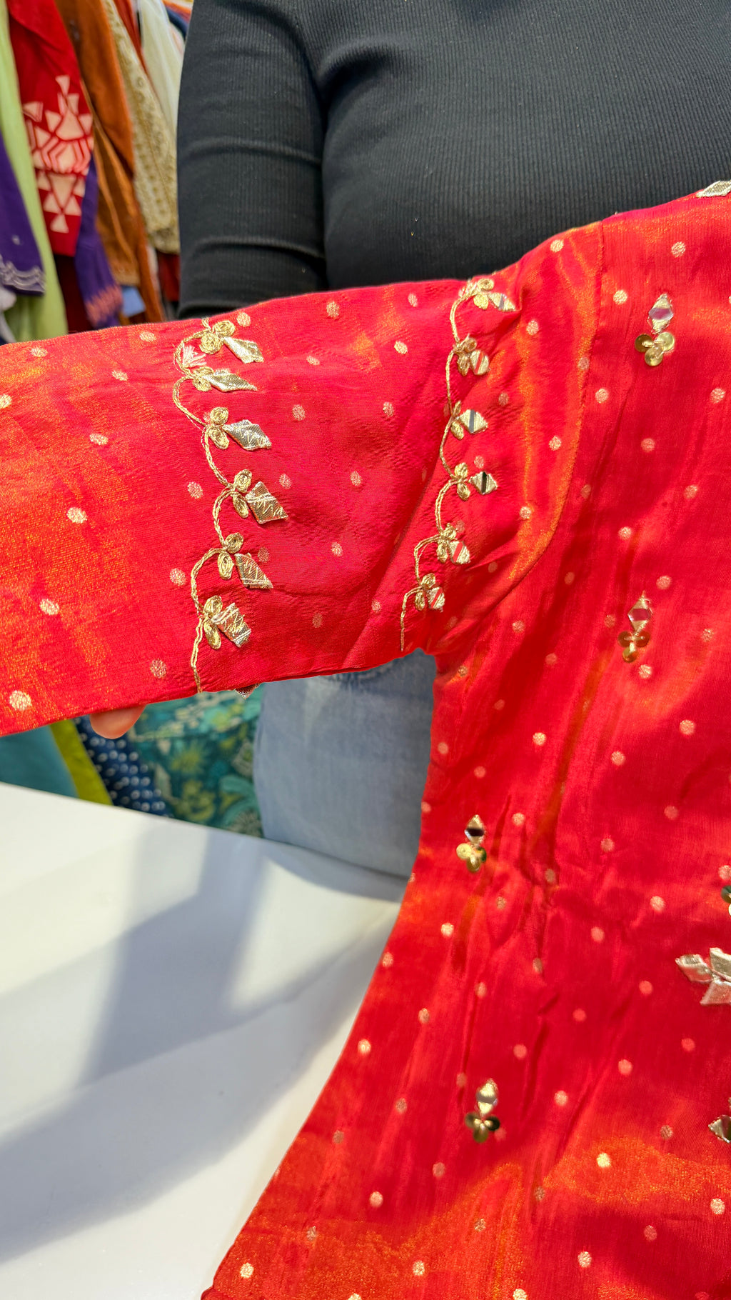 Rani Pink Suit Set with Mirror Work