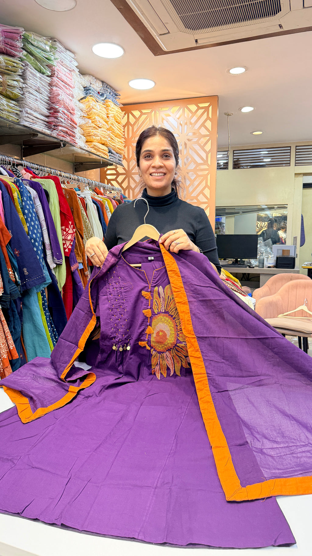 Royal Purple Embroidered Suit Set