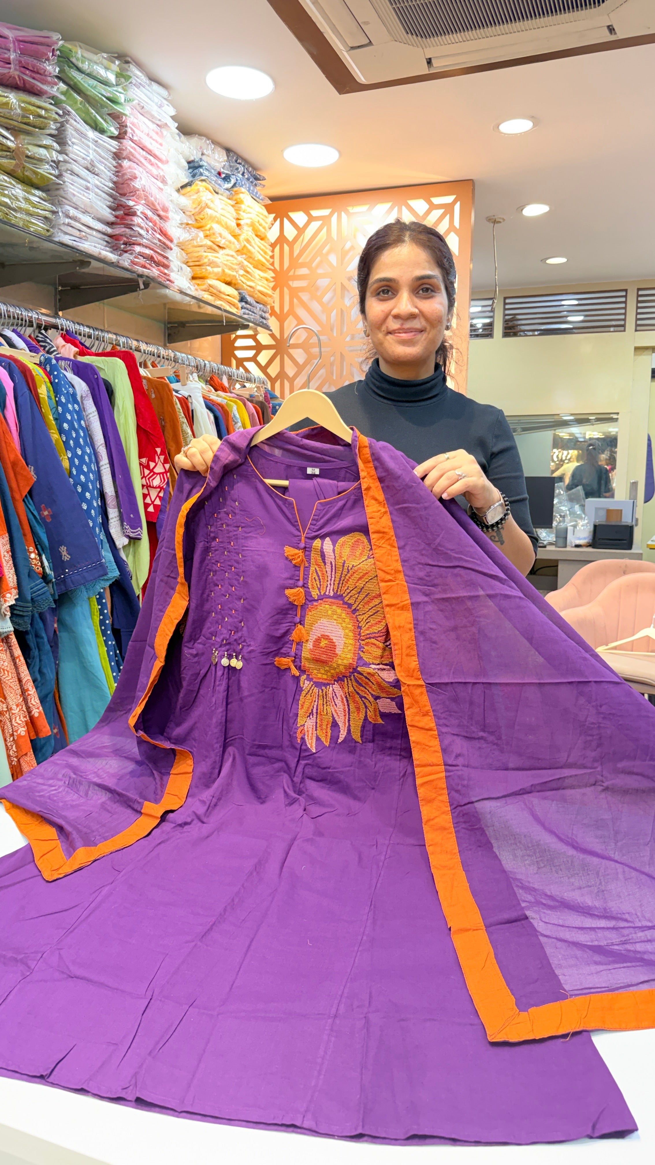 Royal Purple Embroidered Suit Set