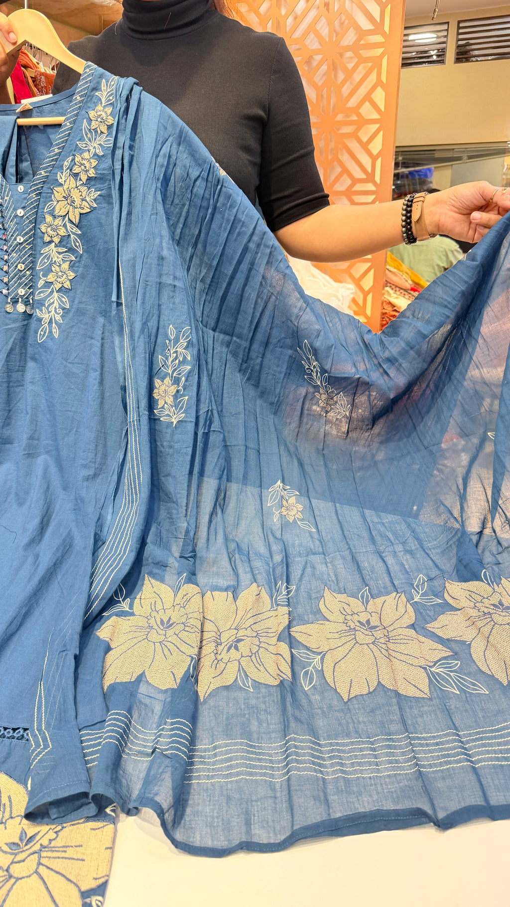 Royal Blue Applique Suit Set
