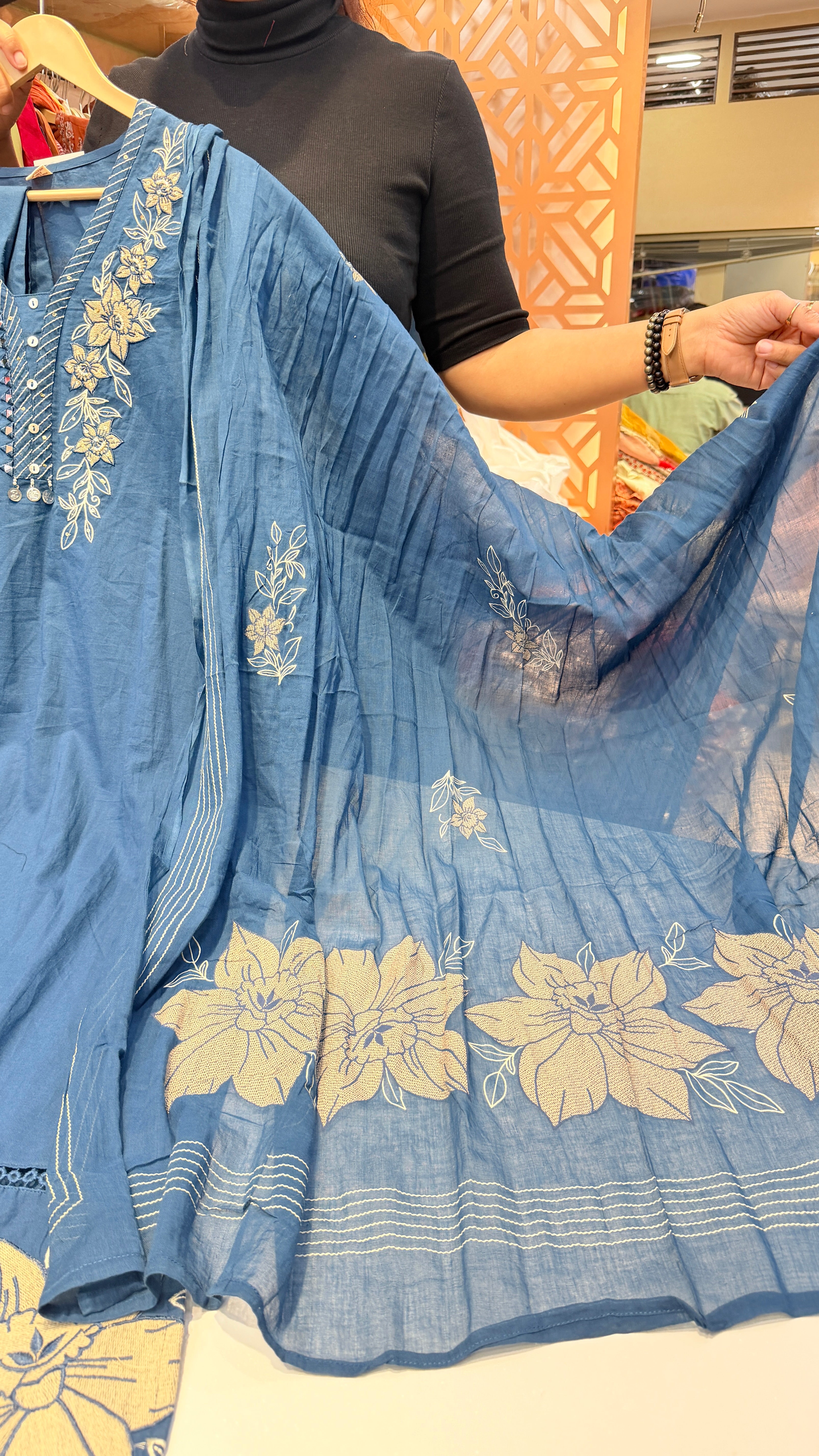 Royal Blue Applique Suit Set