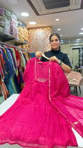 Rani Pink Embellished 
Anarkali