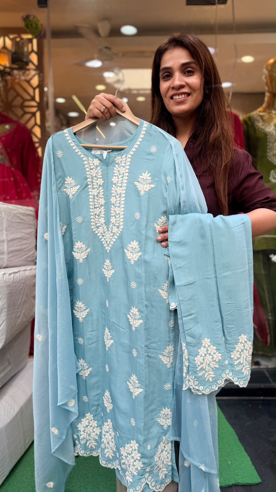 The Art of Soft Elegance – Pure Masleen Embroidered Suit Set