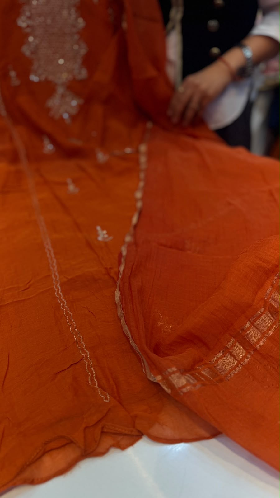 A Touch of Gilded Romance – Embroidered Festive Suit Set