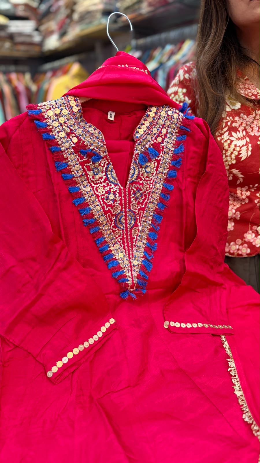 The Colour Contrast Affair – Embroidered Festive Suit Set