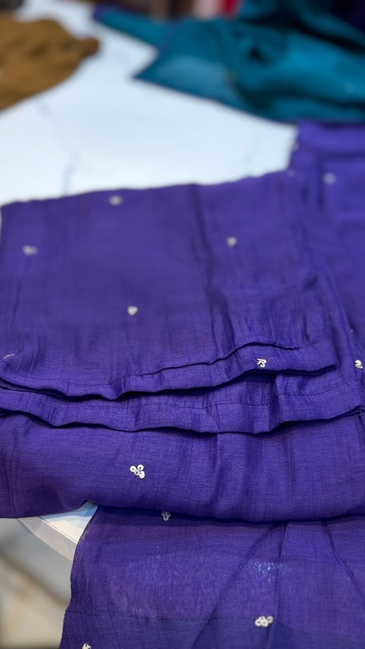 The Art of Unexpected Hues – Mul Chanderi Suit Set