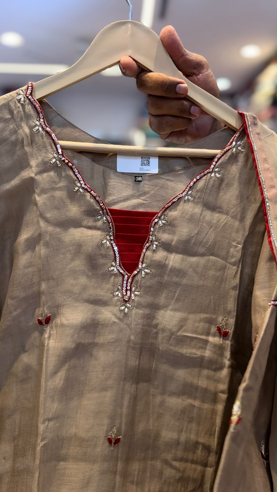 Not So Innocent Beige – Mul Chanderi Suit Set