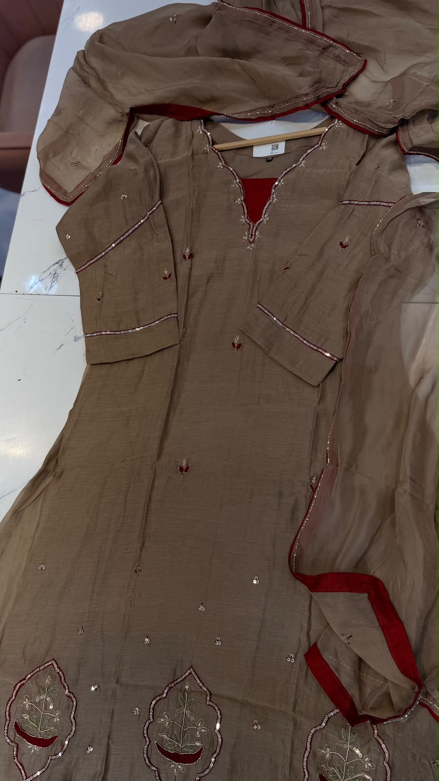 Not So Innocent Beige – Mul Chanderi Suit Set