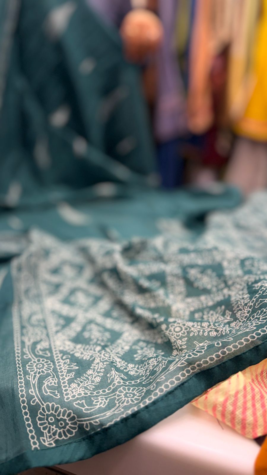 Emerald Leaf Printed Cotton Suit