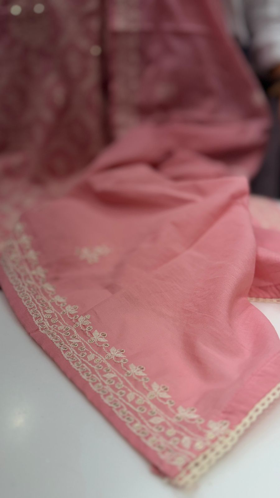 Blush Petal Chikankari Straight Suit
