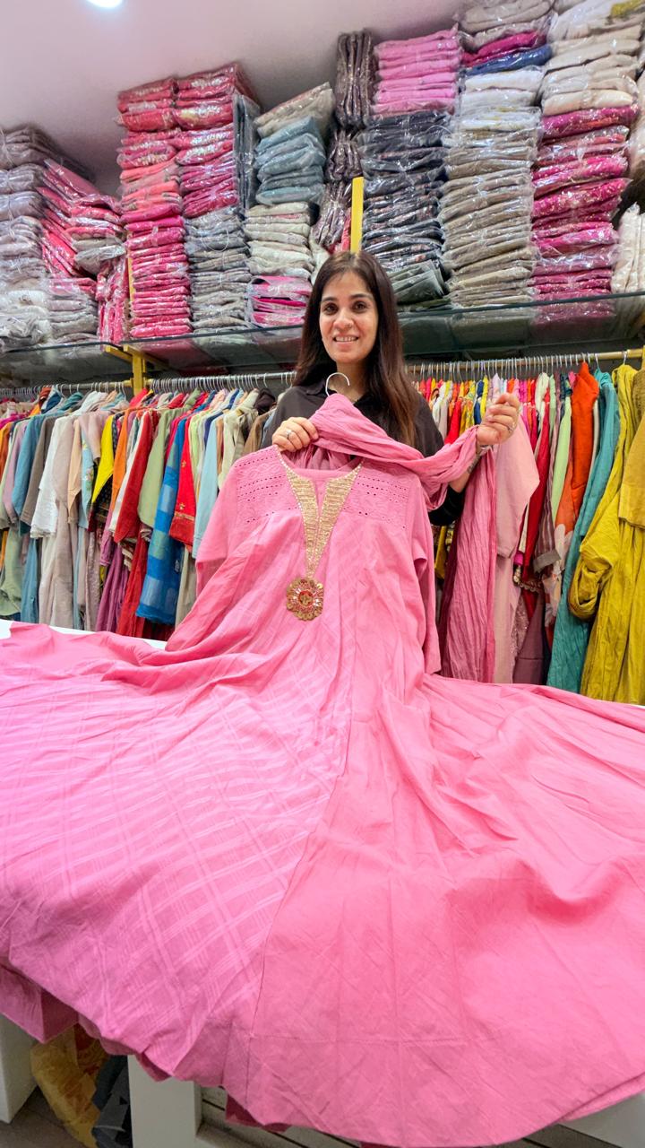 Blush Bloom Flared Mul Anarkali