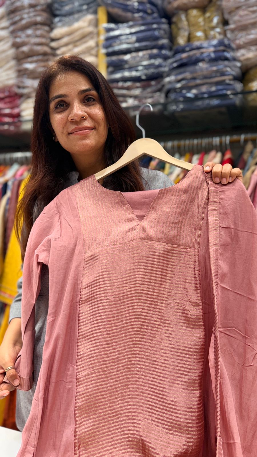 Rose Gold Lurex Work Suit Set