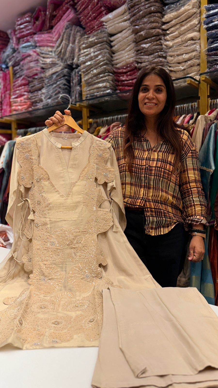 Ivory Shimmer Silk Co- ord Set