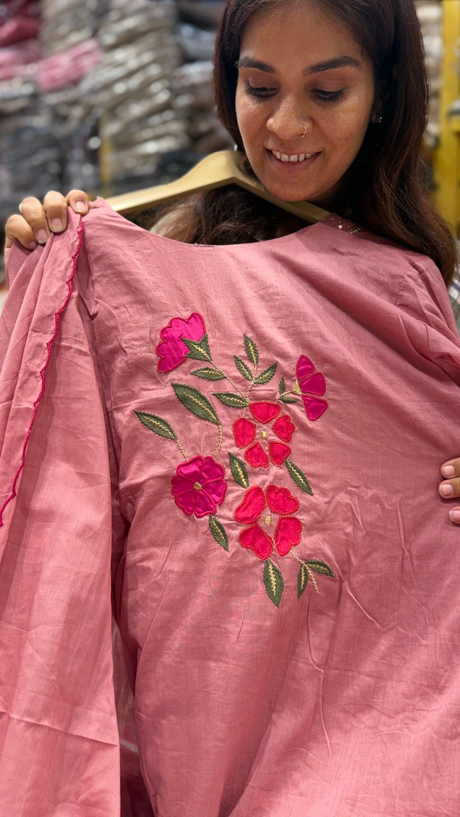 Rose Bloom Mul Cotton Suit Set